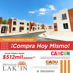 Departamentos y Casas en Cancun
