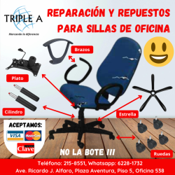 Venta y reparacion de sillas de oficina, gamer y cajero