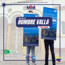 Hombres valla con entrega de volantes a nivel nacional