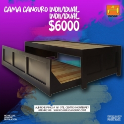 Cama canguro tamaño individual color chocolate.