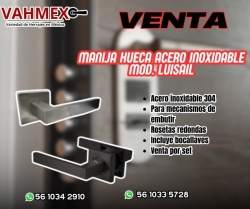 Manija hueca de Acero Inoxidable Mod.LUISAIL.VAHMEX